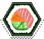 crosscut of a hexagonal maki roll stamp